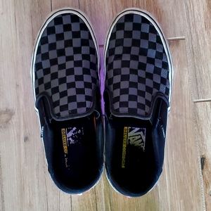 Vans black and grey slip ons size 8 men's